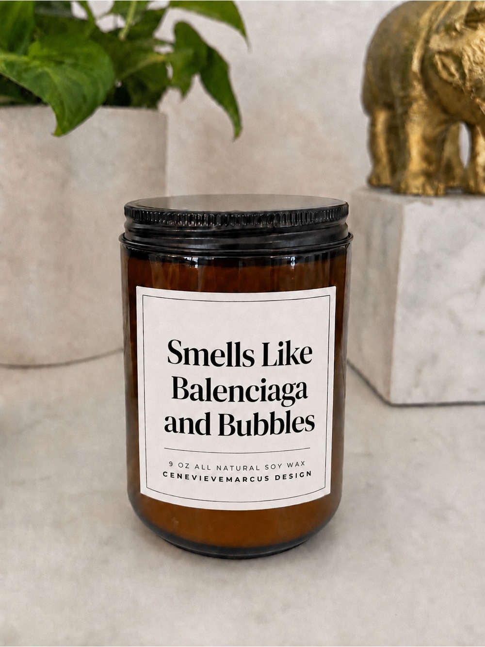 Smells Like Balenciaga and Bubbles 9 oz Soy Candle | Luxury Gift Candle
